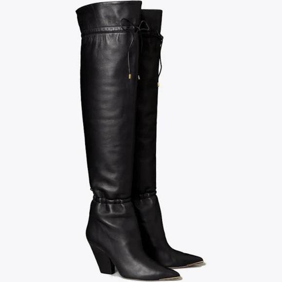 Tory Burch Shoes - Tory Burch Lila Leather Over The Knee Boots, Size 7